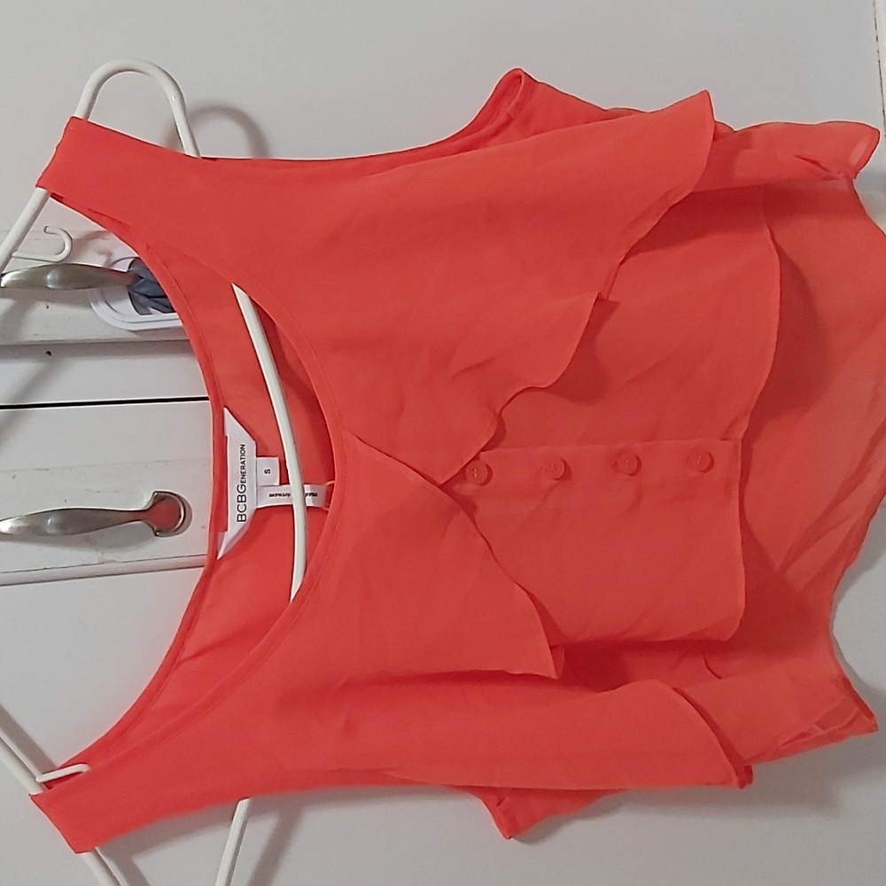Nwt bcbg hot coral summer crop top